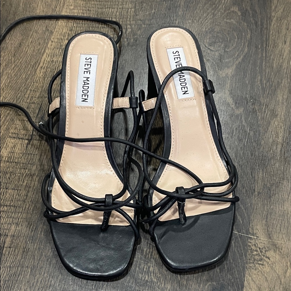 Steve Madden Black Strappy Heels